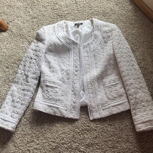 Rafaella White Textured Women's Blazer